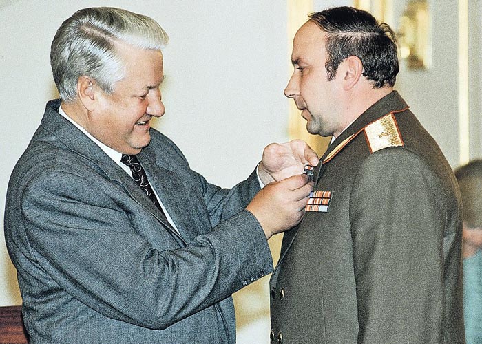 Александр Коржаков и президент Борис Ельцин