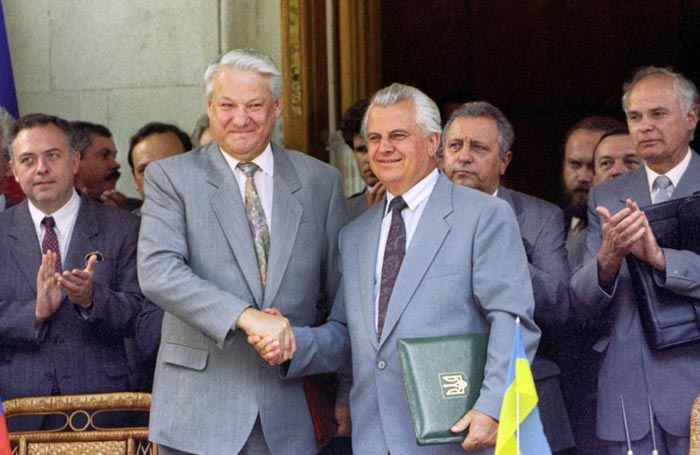 Леонид Кравчук и Борис Ельцин