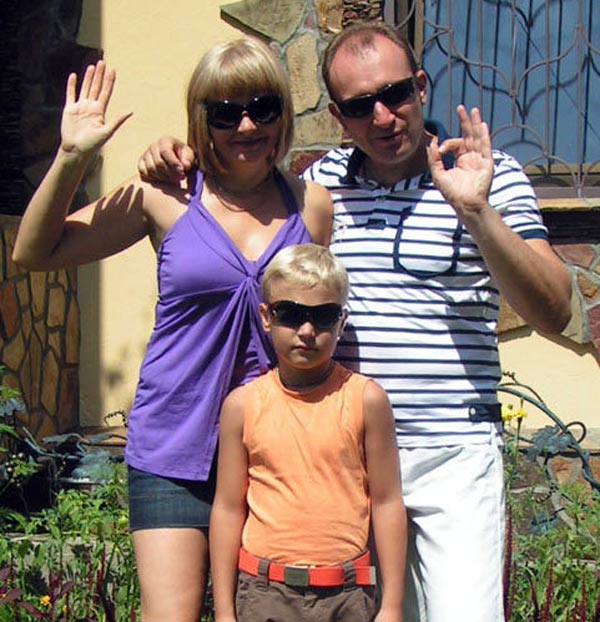 Святослав Ещенко с женой и сыном