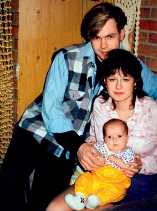 Владимир Лёвкин с первой женой Мариной и дочерью