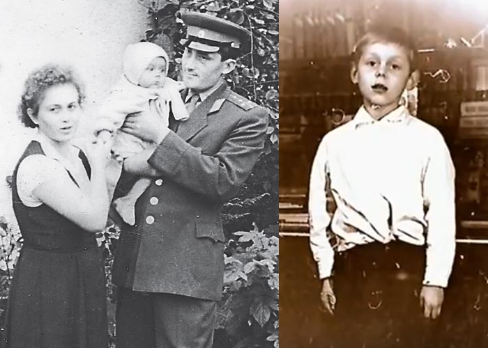 Гедиминас Таранда в детстве с родителями