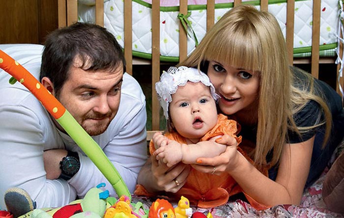 Павел Сердюк и Анна Руднева с дочерью
