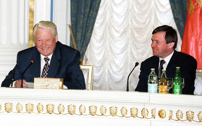 Валентин Юмашев и Борис Ельцин