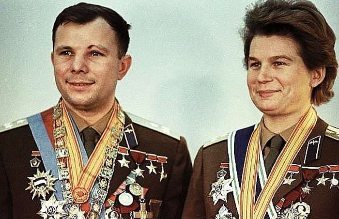 Валентина Терешкова и Юрий Гагарин