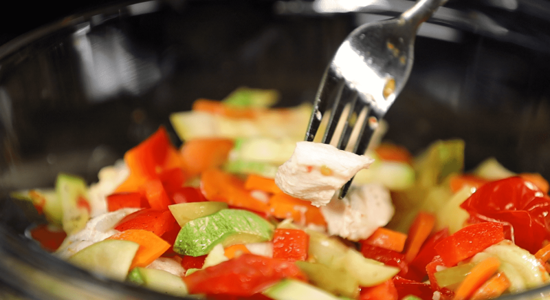 Рецепт быстрой курицы в микроволновке с овощами